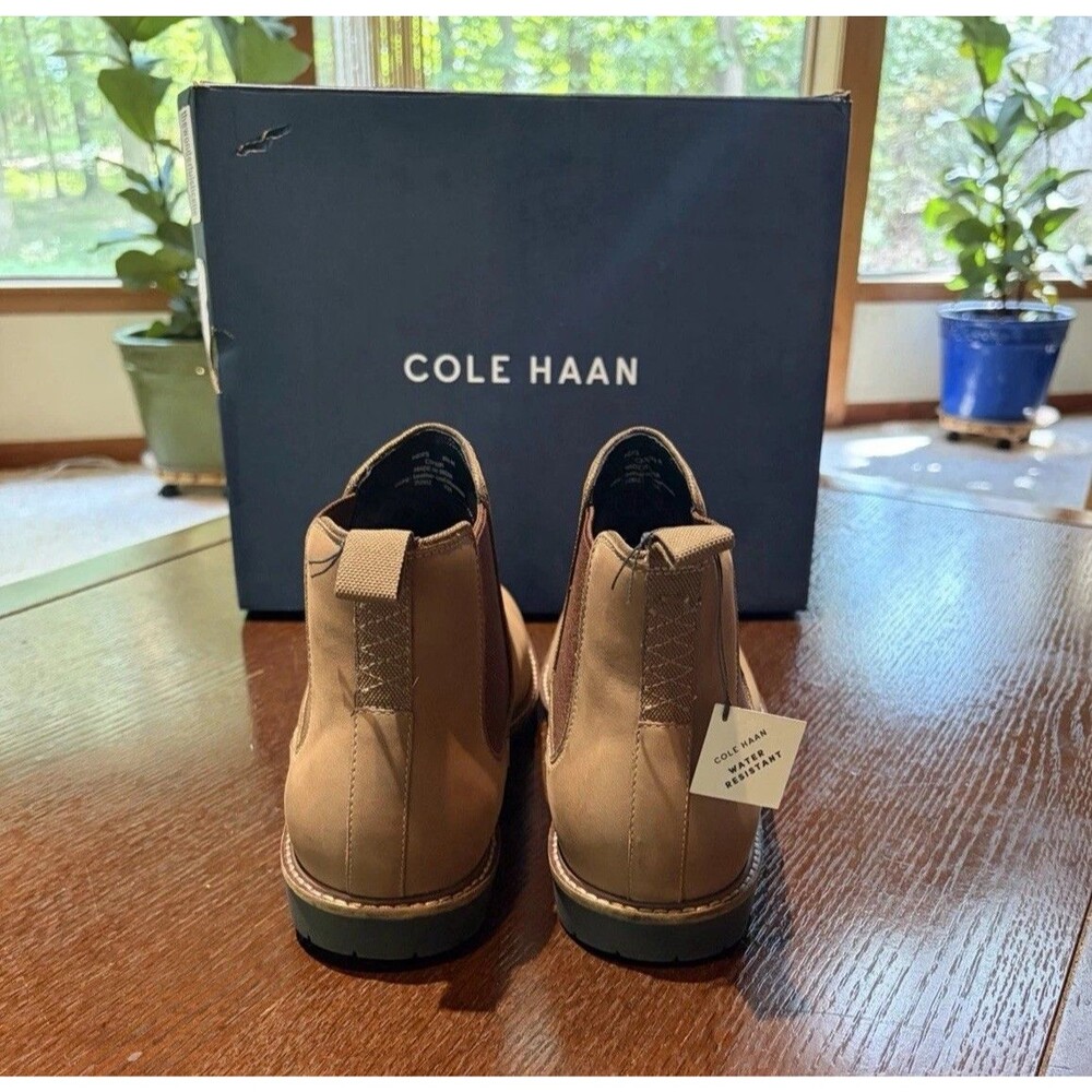 Cole Haan Midland Lug Chelsea Leather Boots Men's 11.5M In Truffle Nubuck NIB - Picture 3 of 7